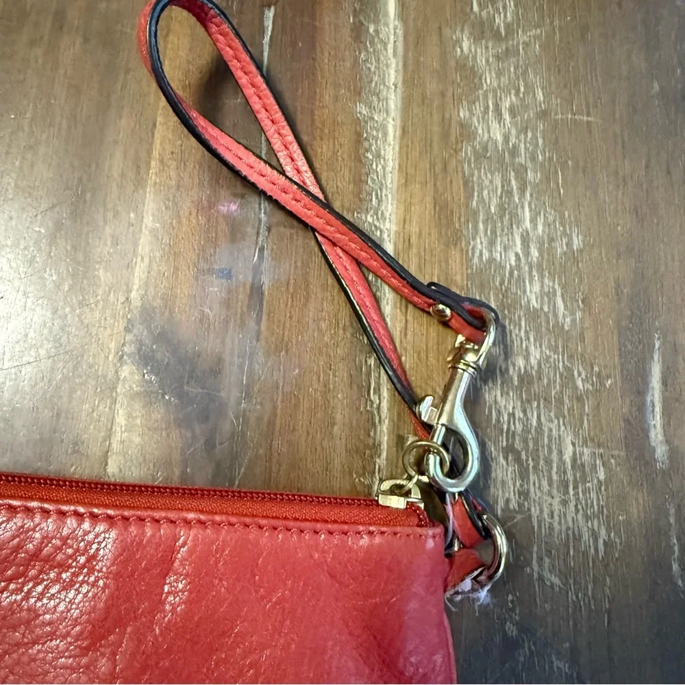 Coach Leather‎ Wristlet Wallet Pink Orange